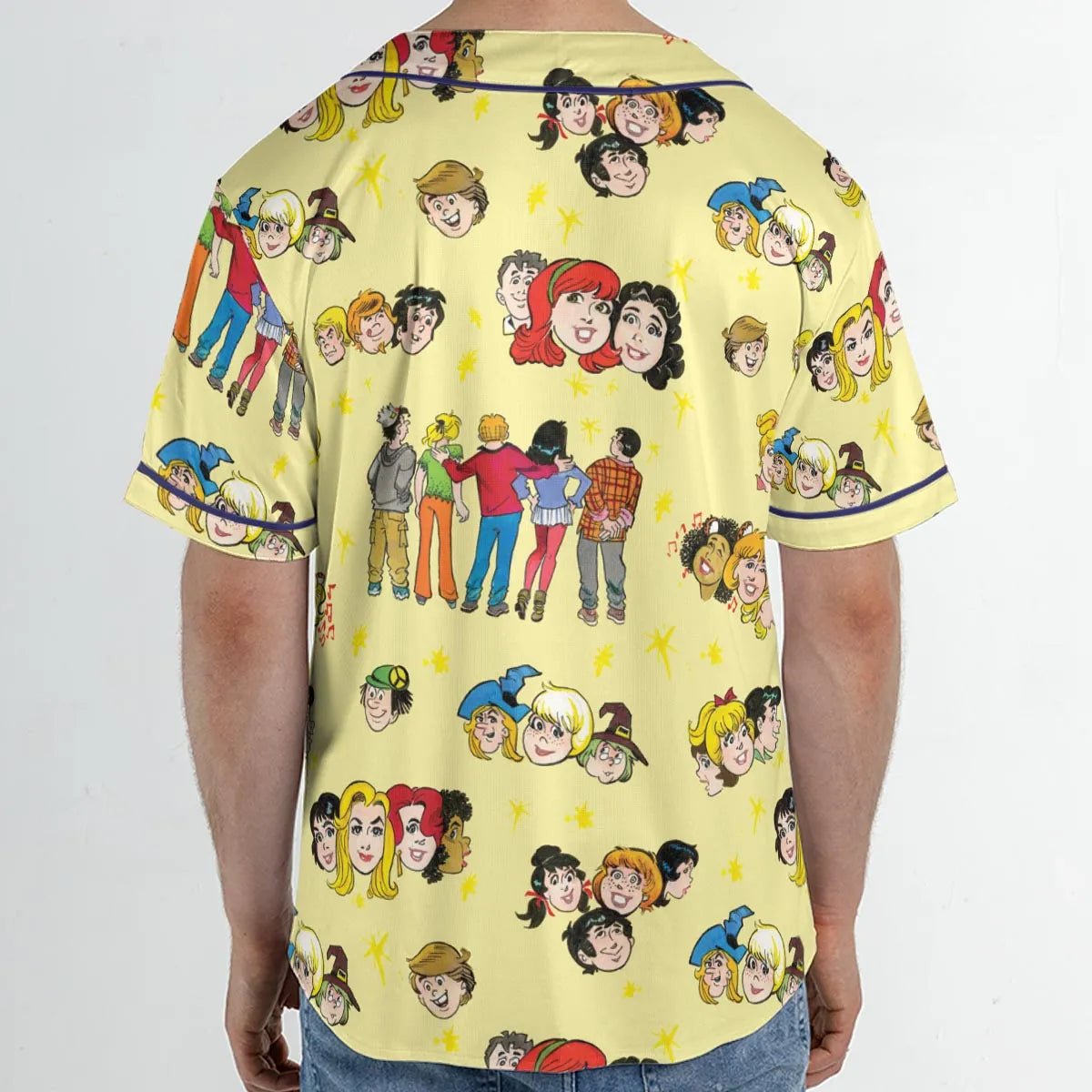 Nostalgic Cartoons in Archie Style Unisex Baseball Jersey