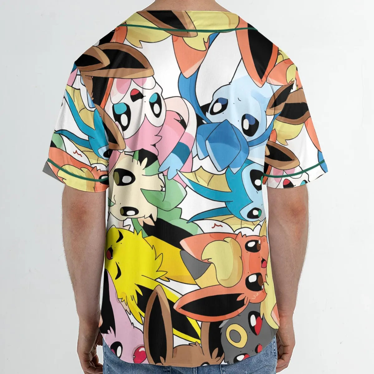 Cute Eevee Evolution Pokemon Unisex Baseball Jersey