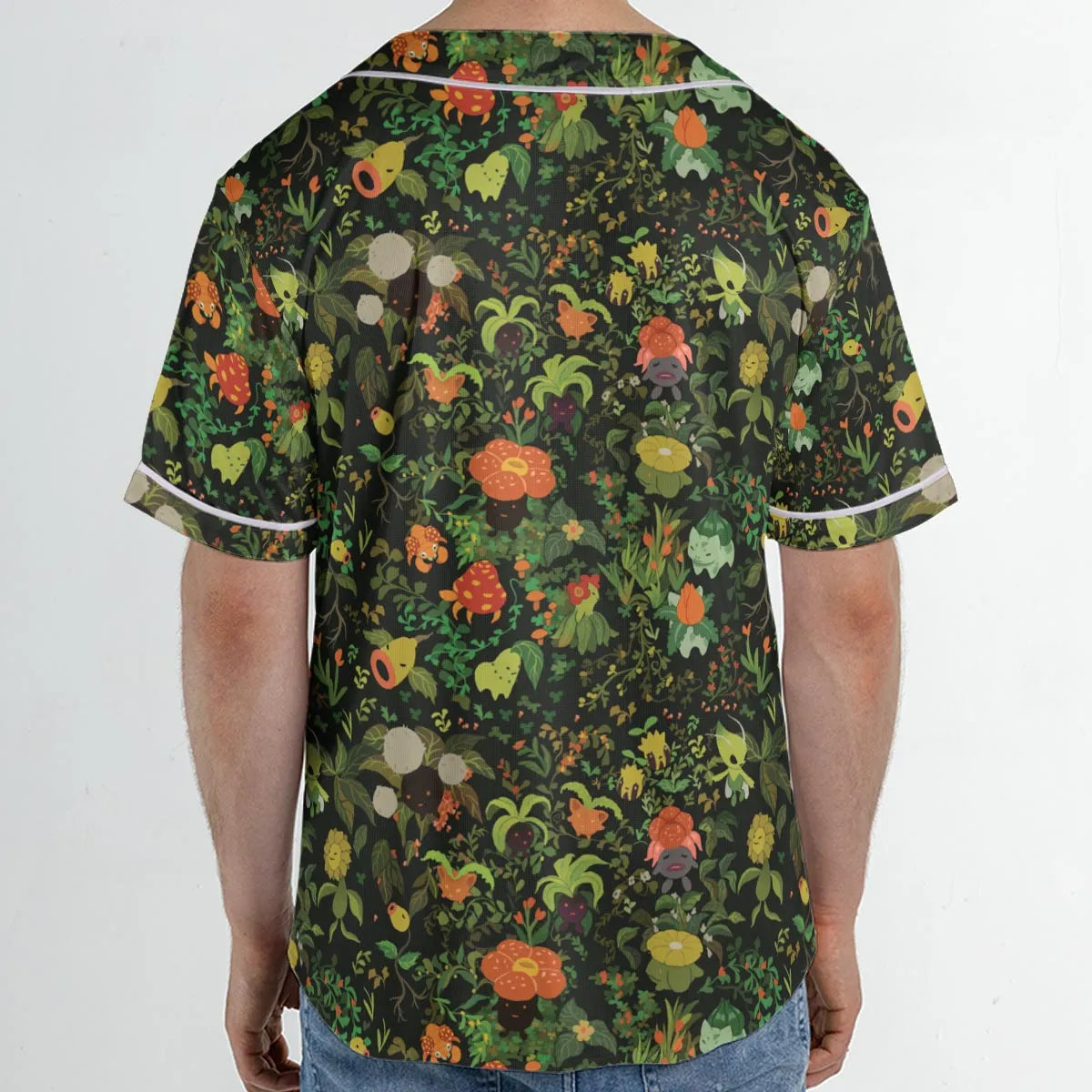 Grass Pokemon Patterns Unisex Baseball Jersey