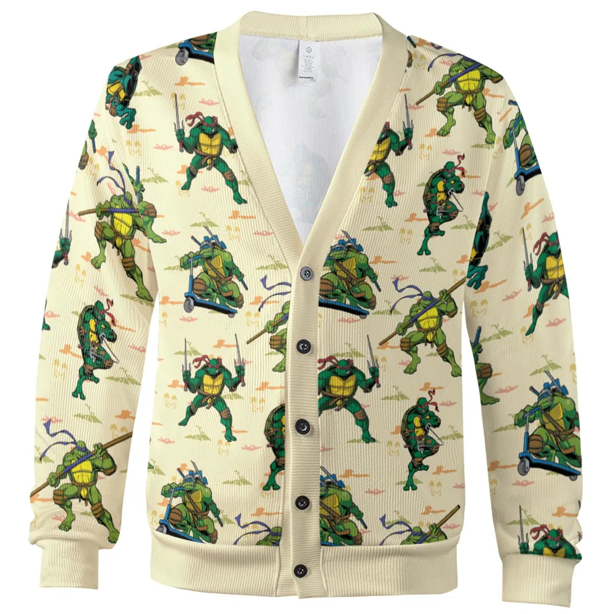 TMNT Characters Weapon Pattern Cardigan