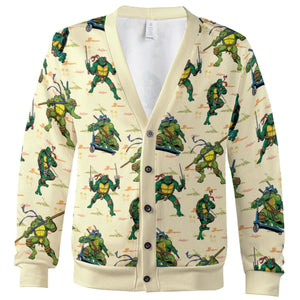 TMNT Characters Weapon Pattern Cardigan