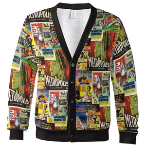Retro Sci Fi Movie Posters Collage Cardigan