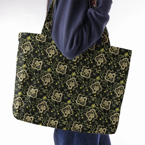 Facehugger Flower Pattern Alien Large Tote Bag