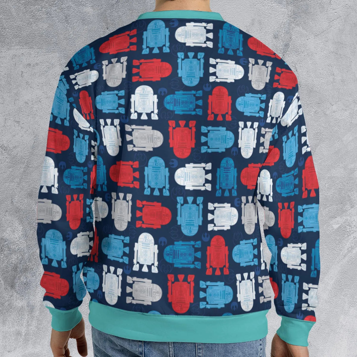 R2-D2 Star Wars 4th of July Pattern All-over Print Sweatshirt