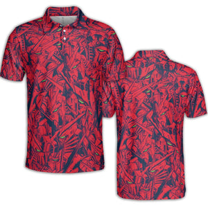 Gundam Camo Magenta Gundam AOP Men/Women Polo Shirt