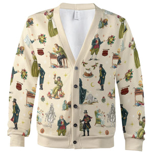 A Christmas Carol Characters Pattern Cardigan