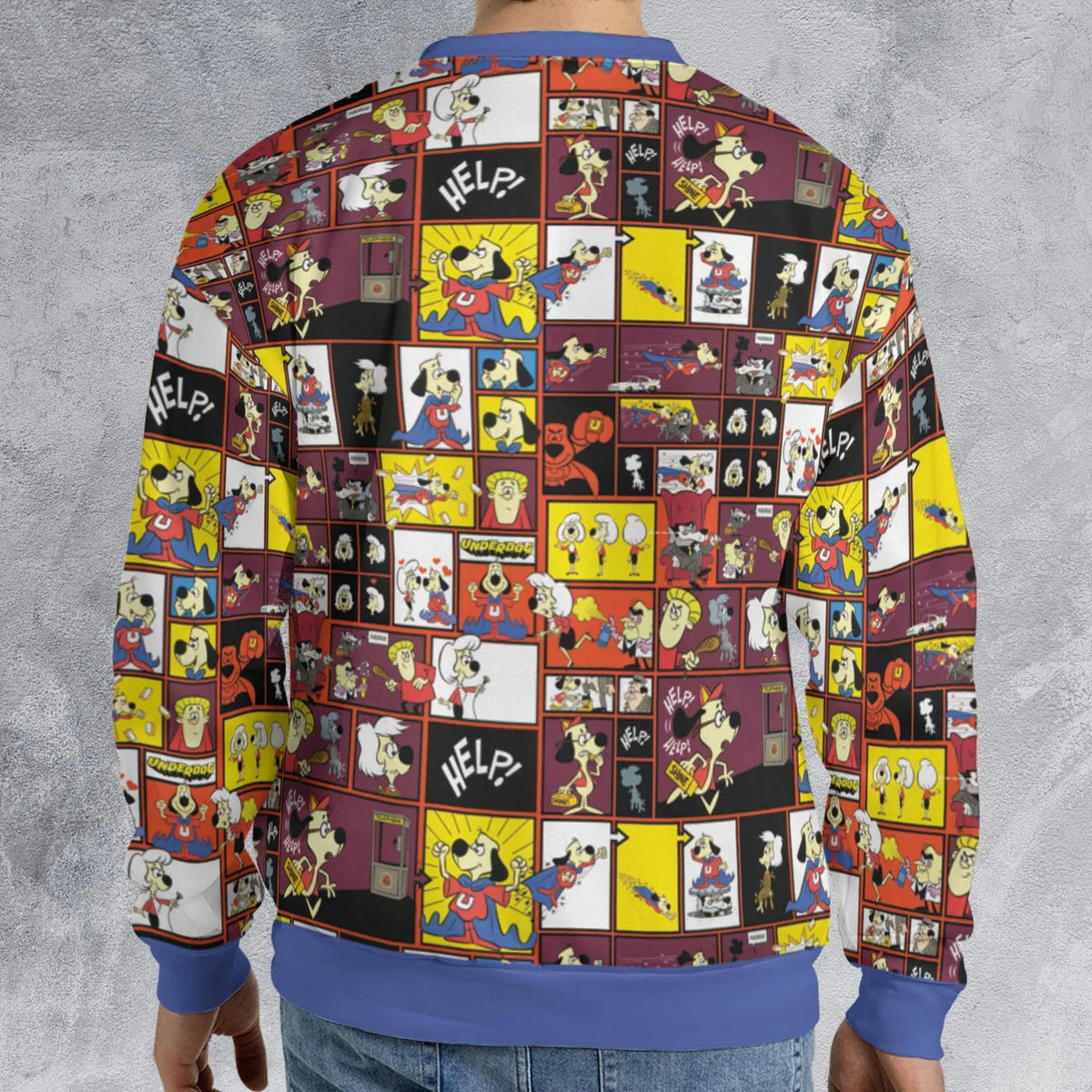 Underdog Cartoon Pattern All-over Print Sweatshirt