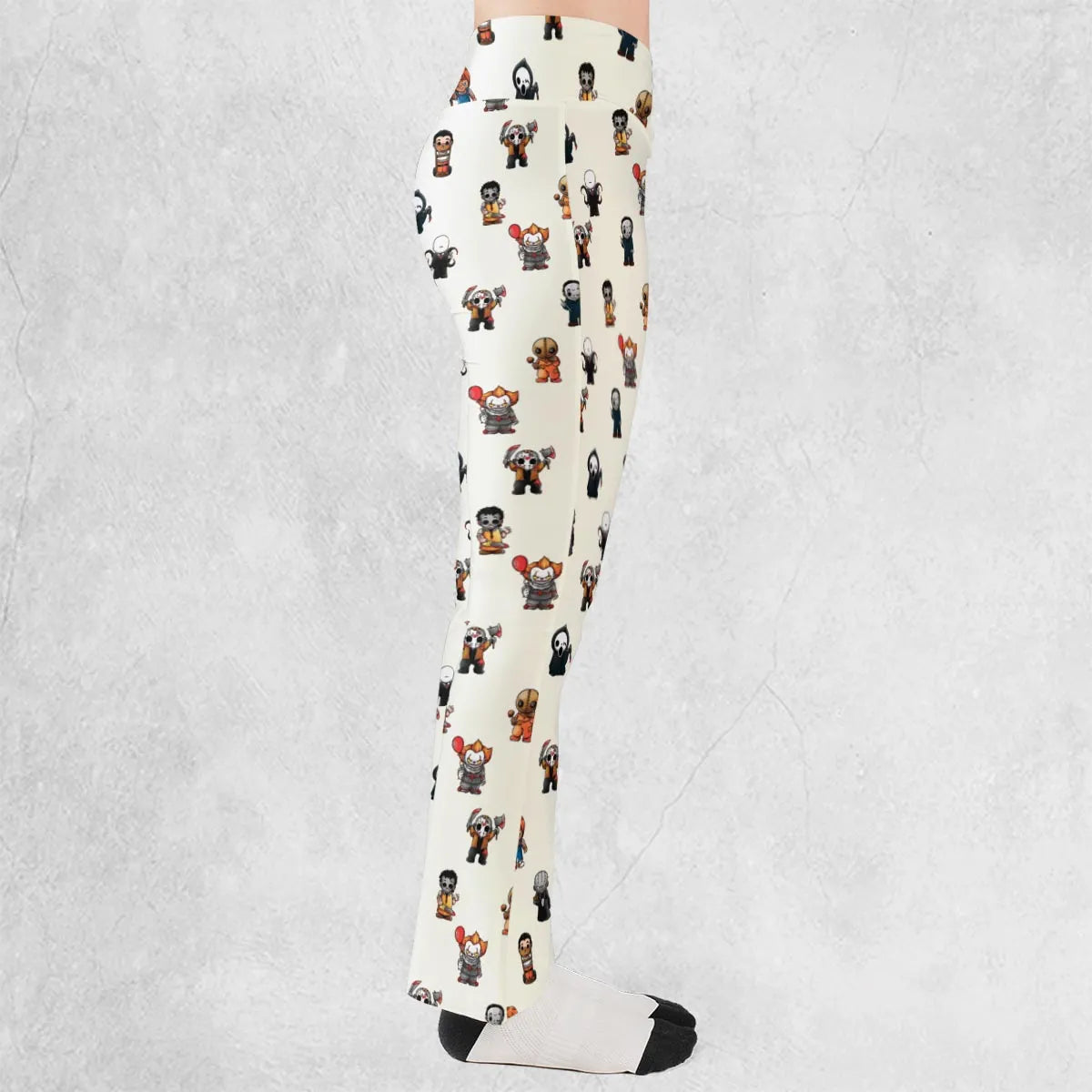Horror Movies Characters Pattern Flare Leggings