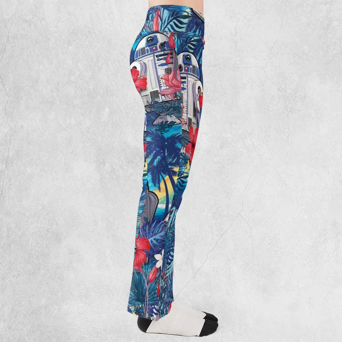 Summer Vacation R2 D2 Tropical Flare Leggings