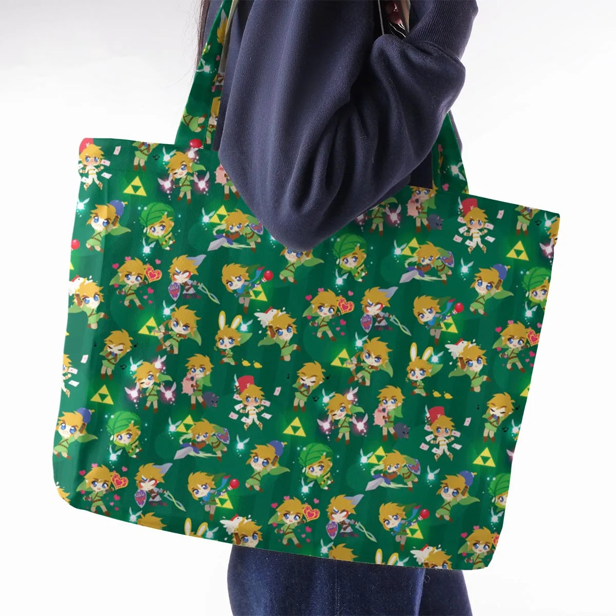 Cute Link Posing The Legend Of Zelda Large Tote Bag