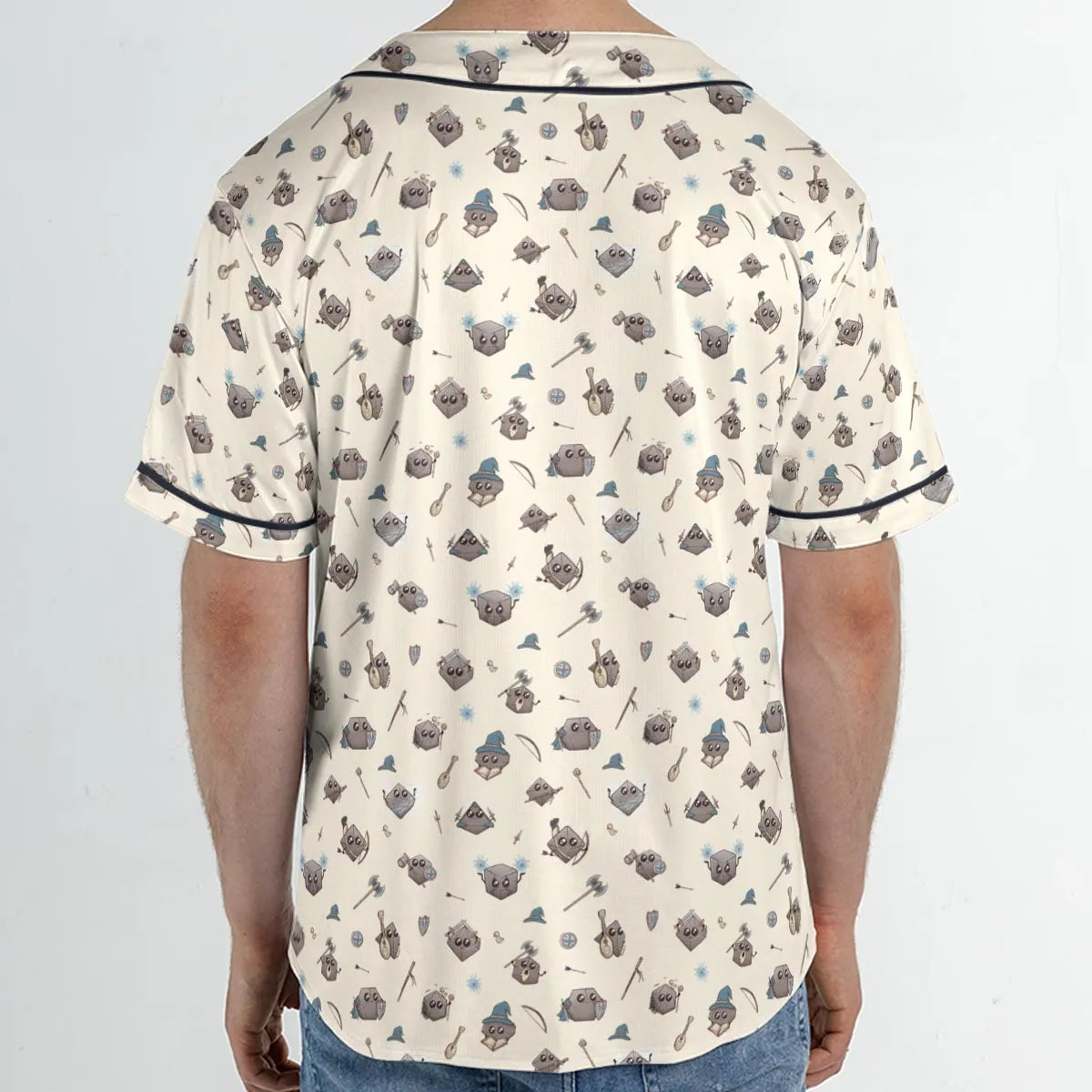 Kawaii Dices DnD Pattern Unisex Baseball Jersey