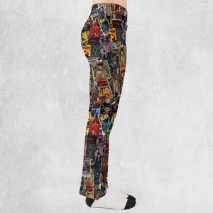 Vintage Horror Pattern Flare Leggings