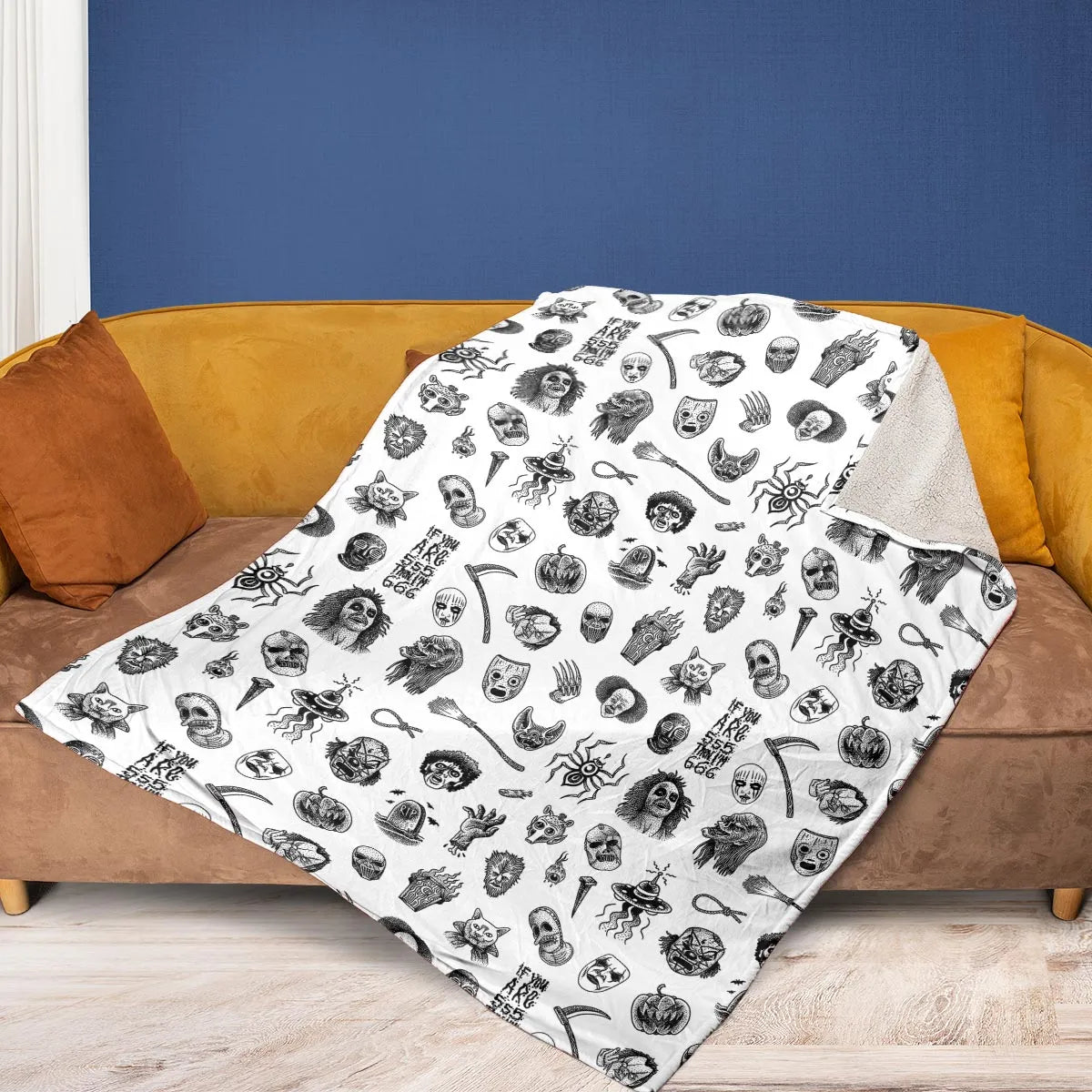 Cult Horror Characters Cryptkeeper Beetlejuice Chucky Fears of a clown Fleece Blanket
