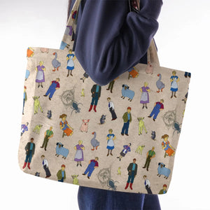 Beloved Children's Tale Charlotte's Web Cartoon Characters Large Tote Bag
