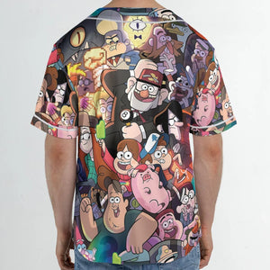 Gravity Falls Characters Pattern Unisex Baseball Jersey