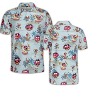 Animal The Muppet Show Drum Tropical AOP Men/Women Polo Shirt