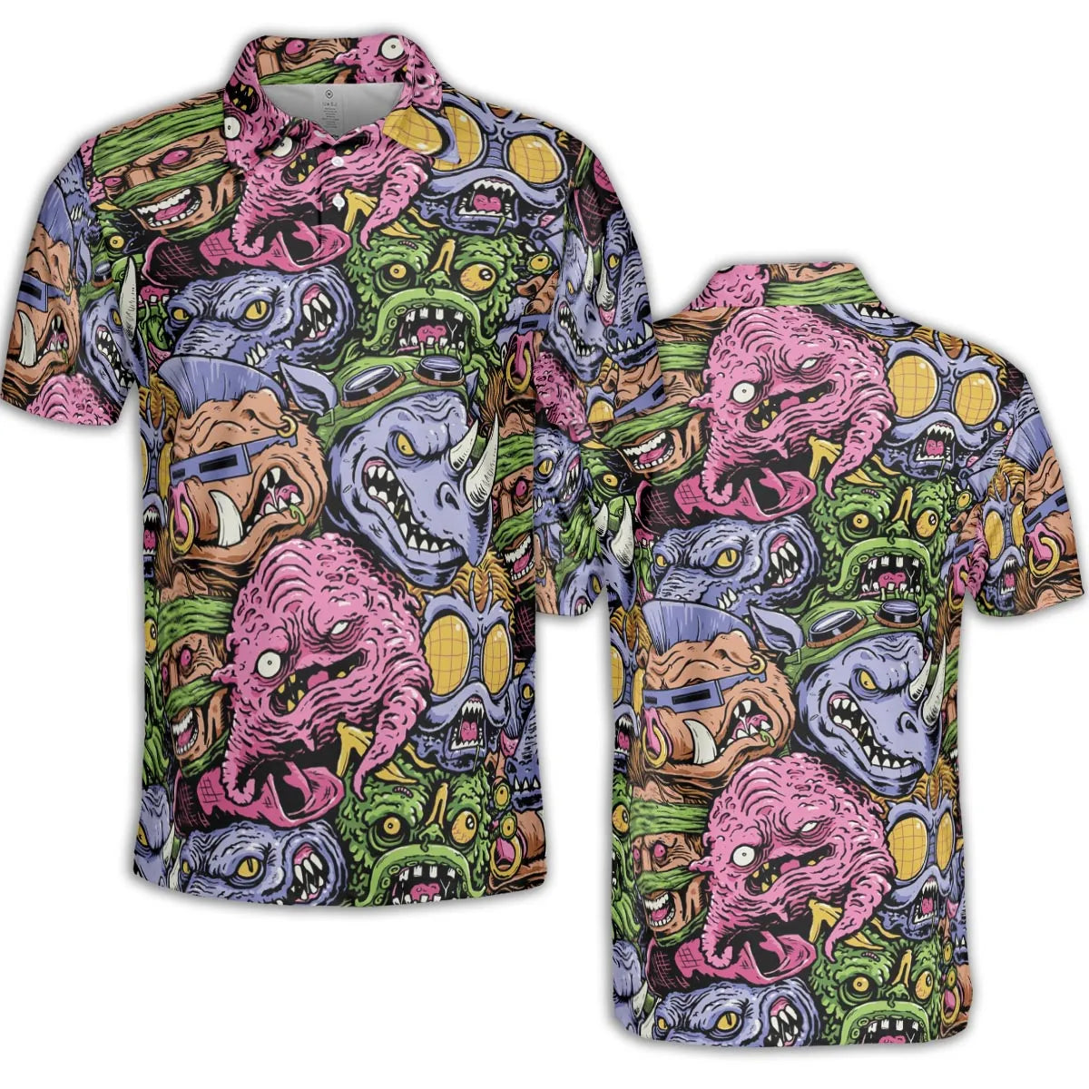 Nostalgic Villains Teenage Mutant Ninja Turtles AOP Men/Women Polo Shirt
