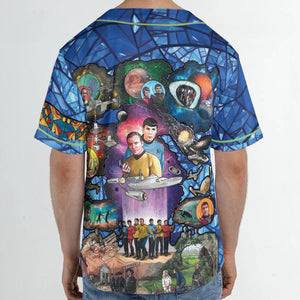 The Beginning Star Trek Pattern Unisex Baseball Jersey