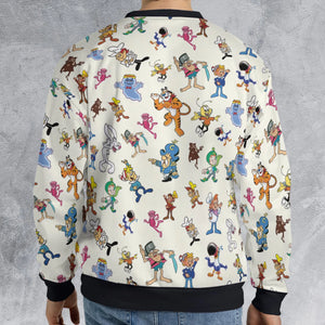80s 90s Commercial Mascot Cereal All-over Print Sweatshirt
