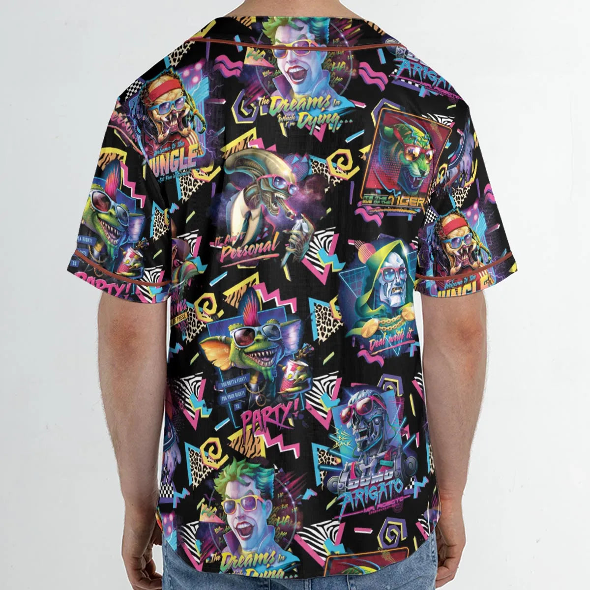 Retro Horror Characters Halloween Unisex Baseball Jersey