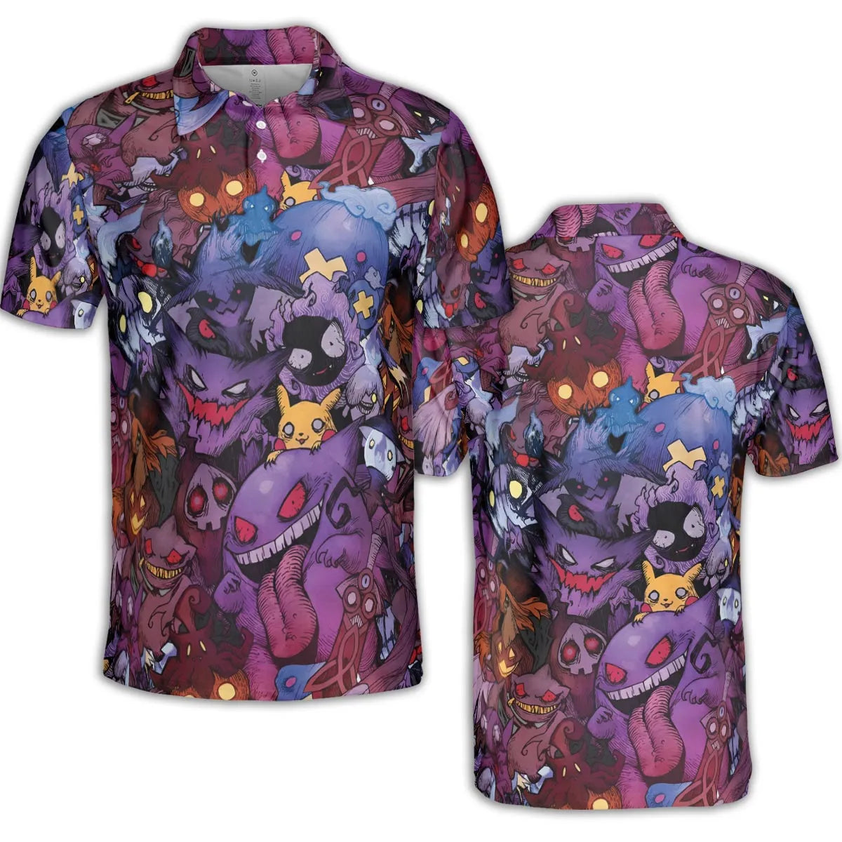 Scaries Poison Pokemon AOP Men/Women Polo Shirt