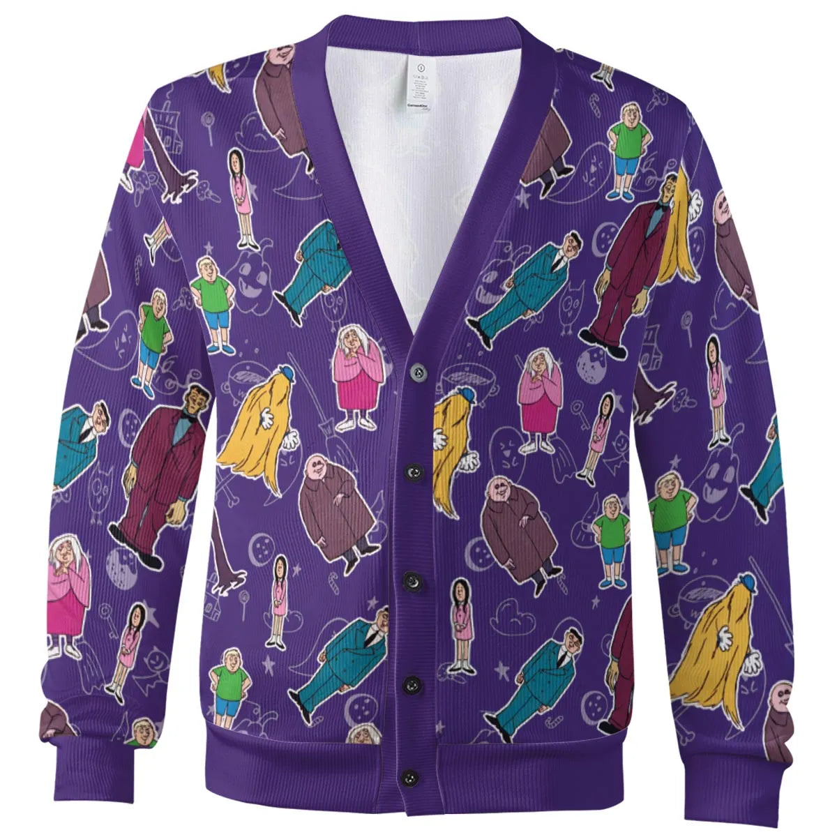 The Addams Family Cartoon Cardigan