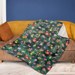 Video Game Characters Pattern Fleece Blanket