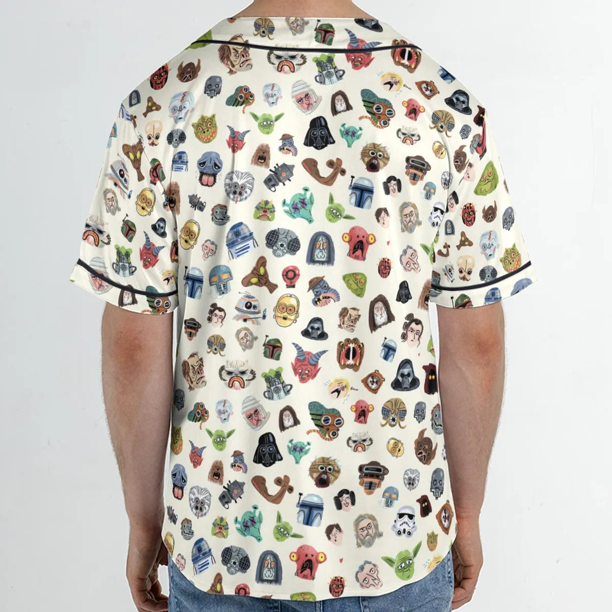 Star Wars Collage Pattern Unisex Baseball Jersey