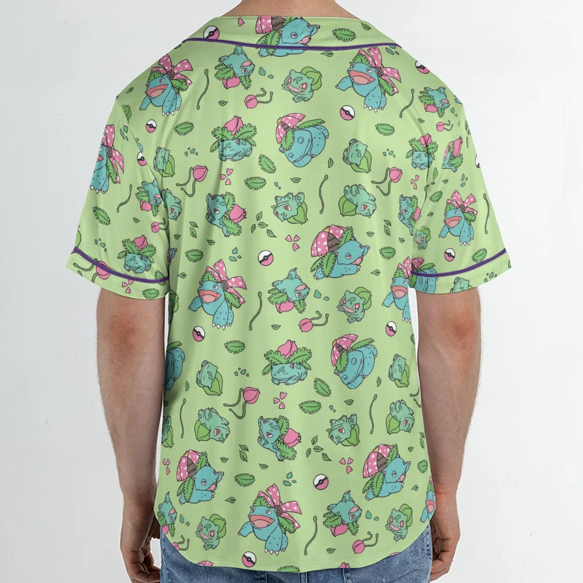 Venusaur Ivysaur and Bulbasaur Pokemon Unisex Baseball Jersey