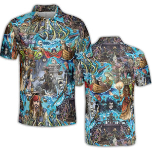 Travel And Fight Pirates of the Caribbean AOP Men/Women Polo Shirt