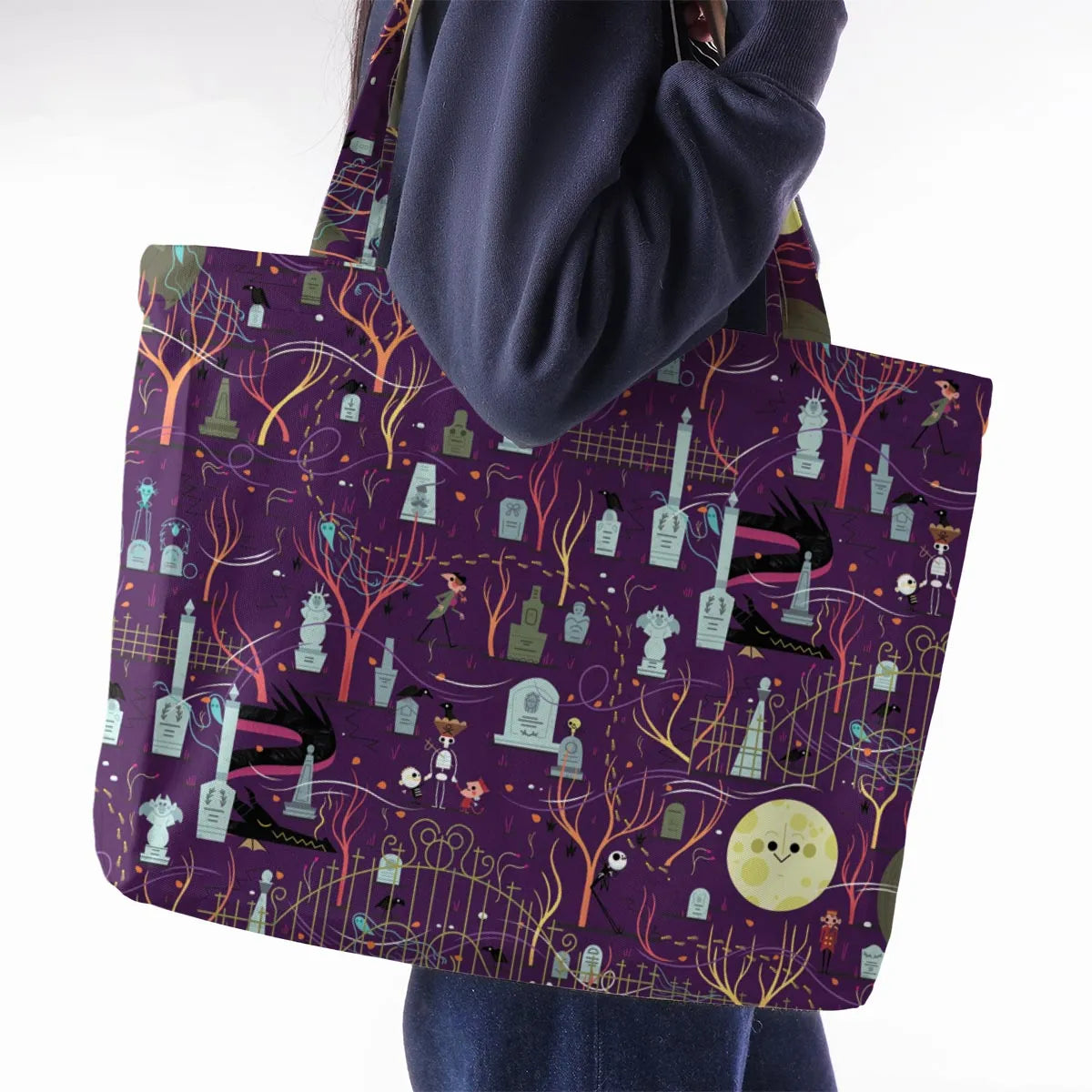 Nostalgic 80s 90s Spooky Scene Large Tote Bag