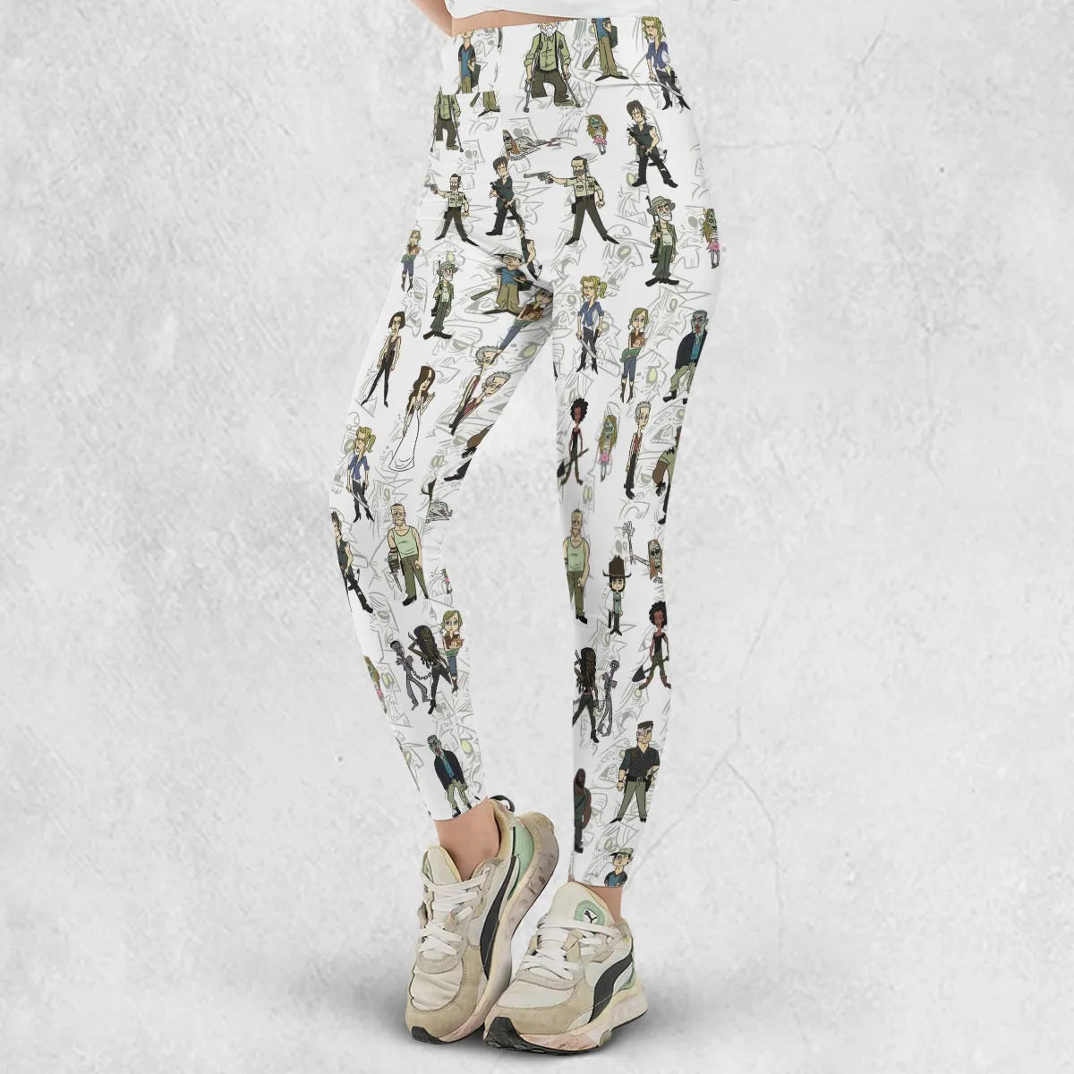 The Walking Dead Characters as Cartoons Legging