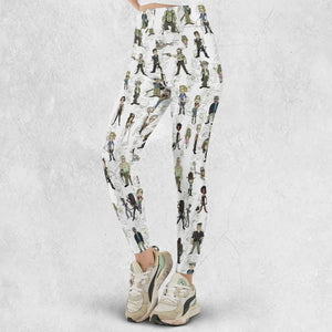 The Walking Dead Characters as Cartoons Legging