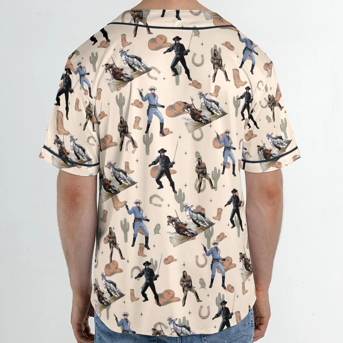 Old Western The Lone Ranger Zorro Tarzan Unisex Baseball Jersey