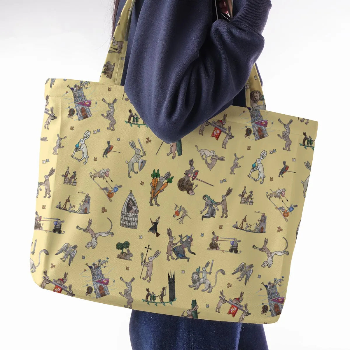 Killer Rabbit The Medieval Marginalia Large Tote Bag