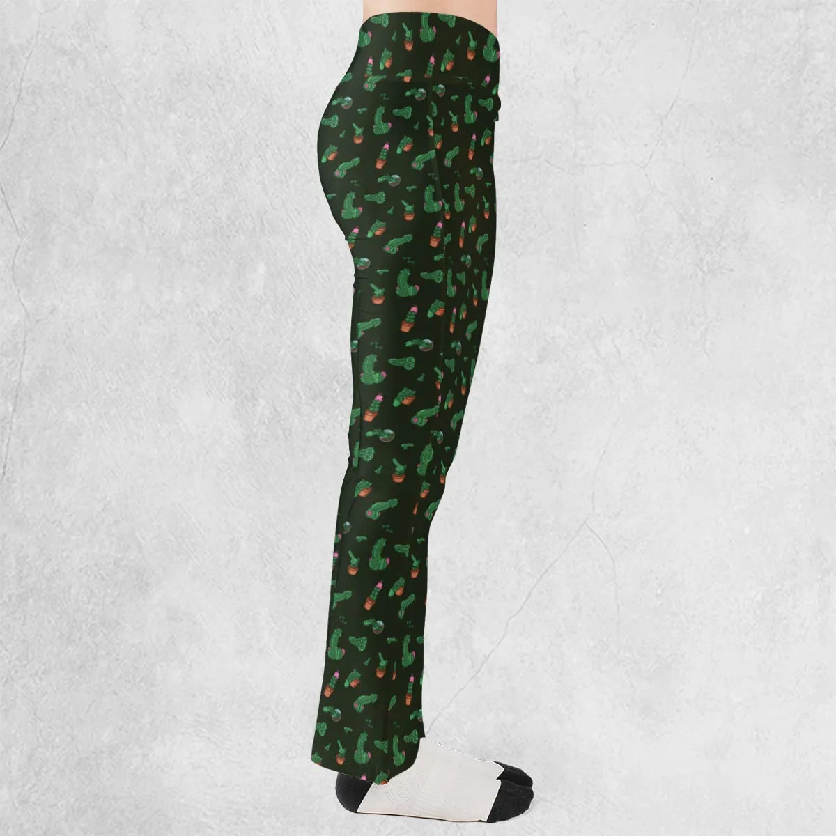Funny Plants Pattern Flare Leggings