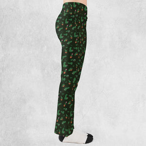 Funny Plants Pattern Flare Leggings