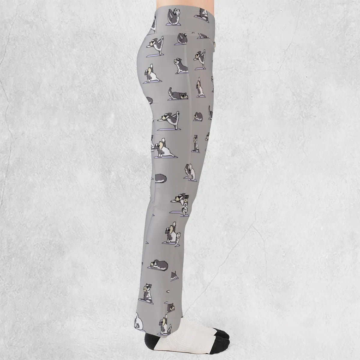 Miniature Schnauzer Yoga Pattern Flare Leggings