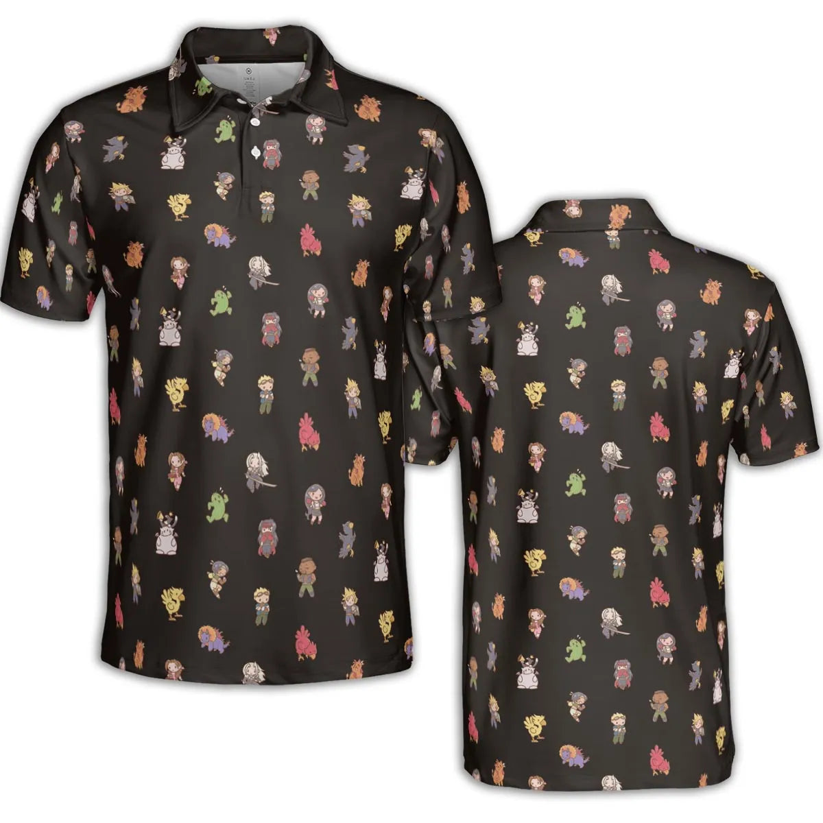 Final Fantasy Characters Pattern AOP Men/Women Polo Shirt