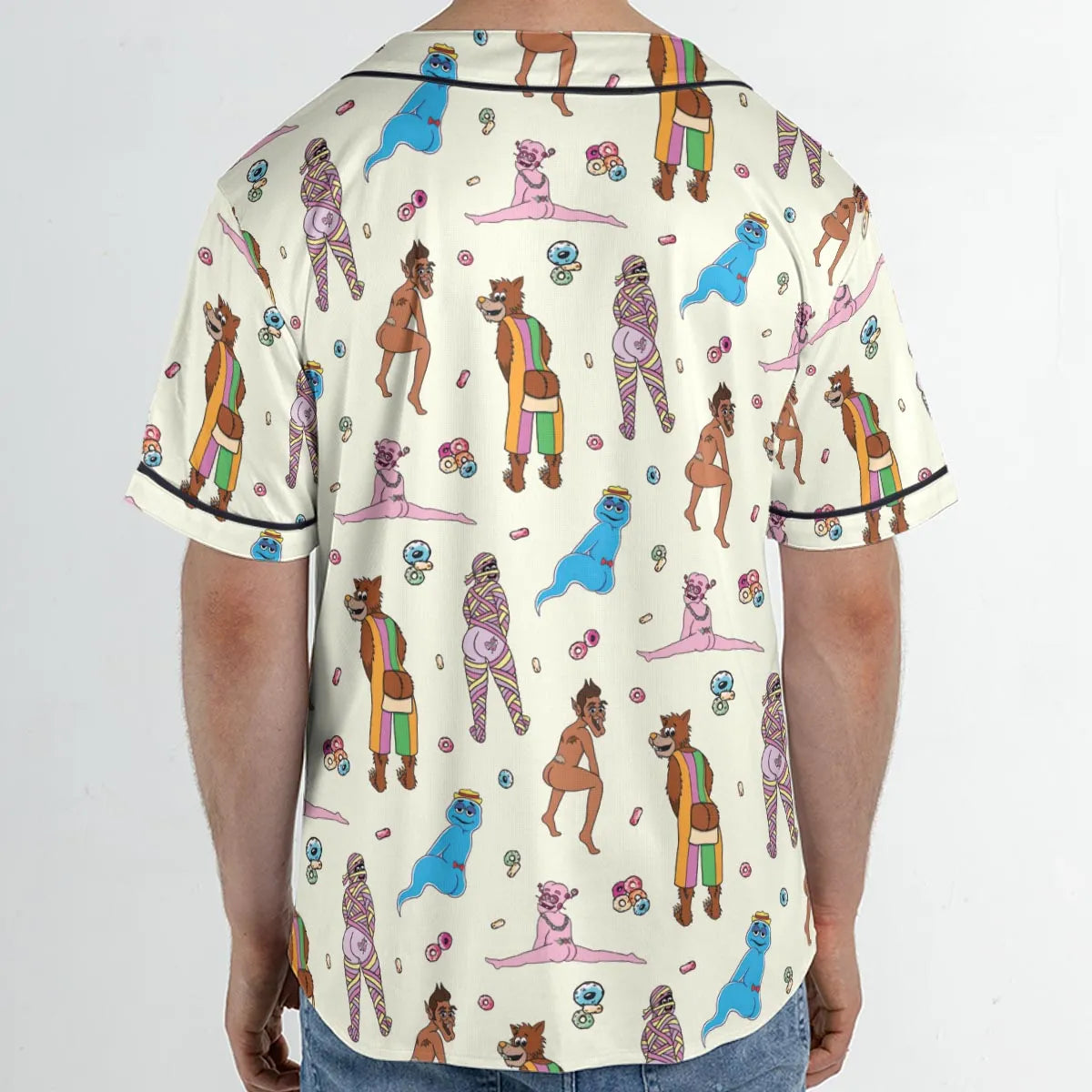 Cereal Monster Breakfast Unisex Baseball Jersey
