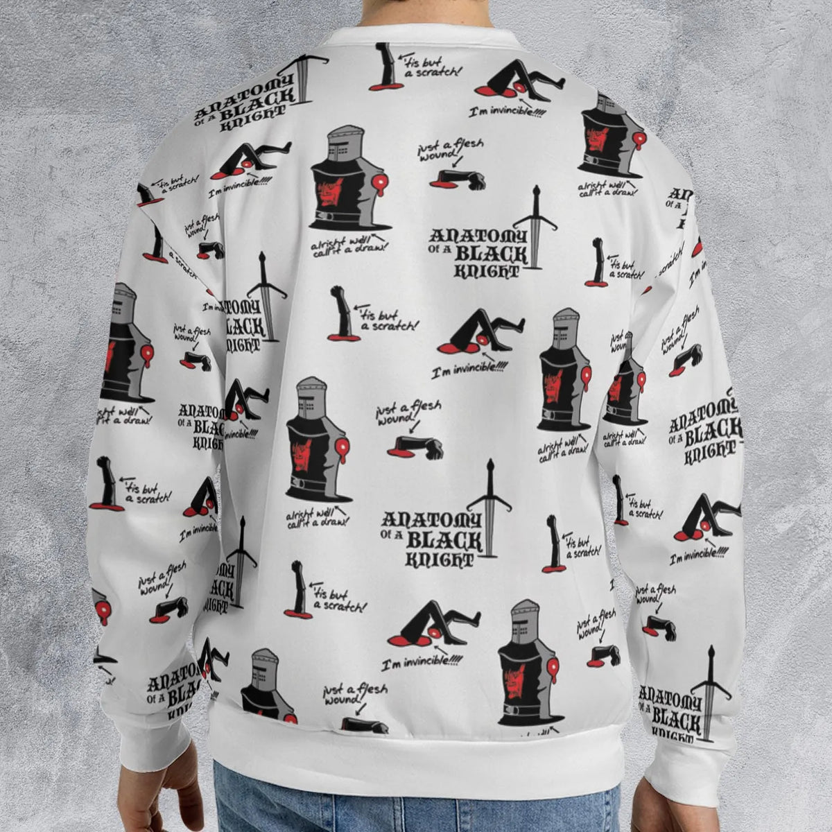 Tis but a scratch Black Knight Monty Python And The Holy Grail All-over Print Sweatshirt