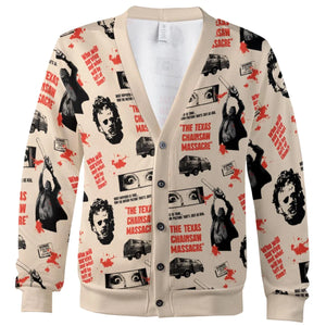 Leatherface The Texas Chainsaw Massacre Horror Pattern Cardigan