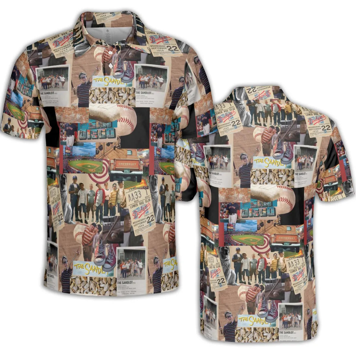 Memorable Baseball Movie Scenes Collage The Sandlot AOP Men/Women Polo Shirt