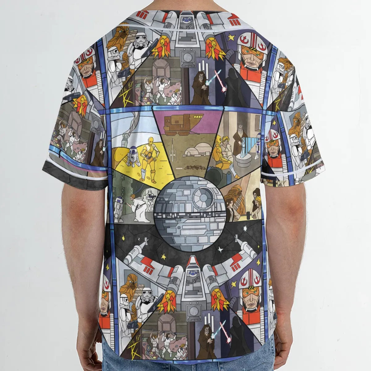 Stained Glass Star Wars Unisex Baseball Jersey