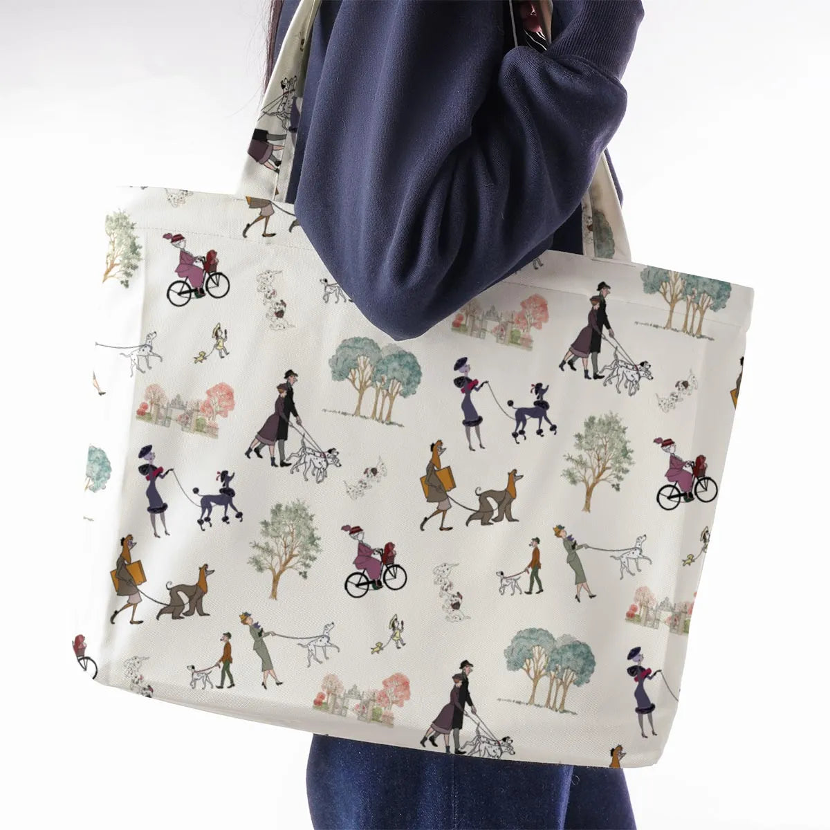 Dog Walking Look Alikes 101 Dalmations Large Tote Bag