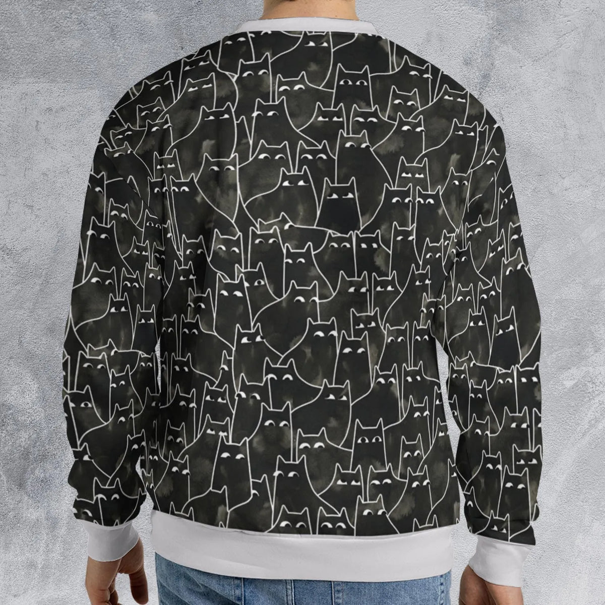 Suspicious Cats Funny Cat All-over Print Sweatshirt