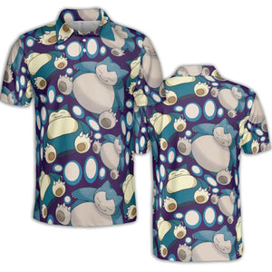 Snorlax Pokemon AOP Men/Women Polo Shirt
