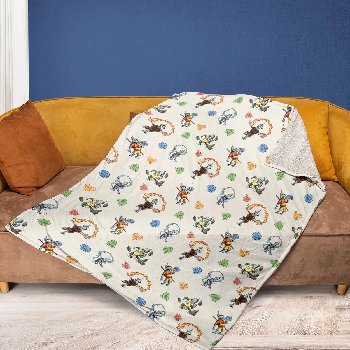 Water Earth Fire Air Bender Futurama Fleece Blanket