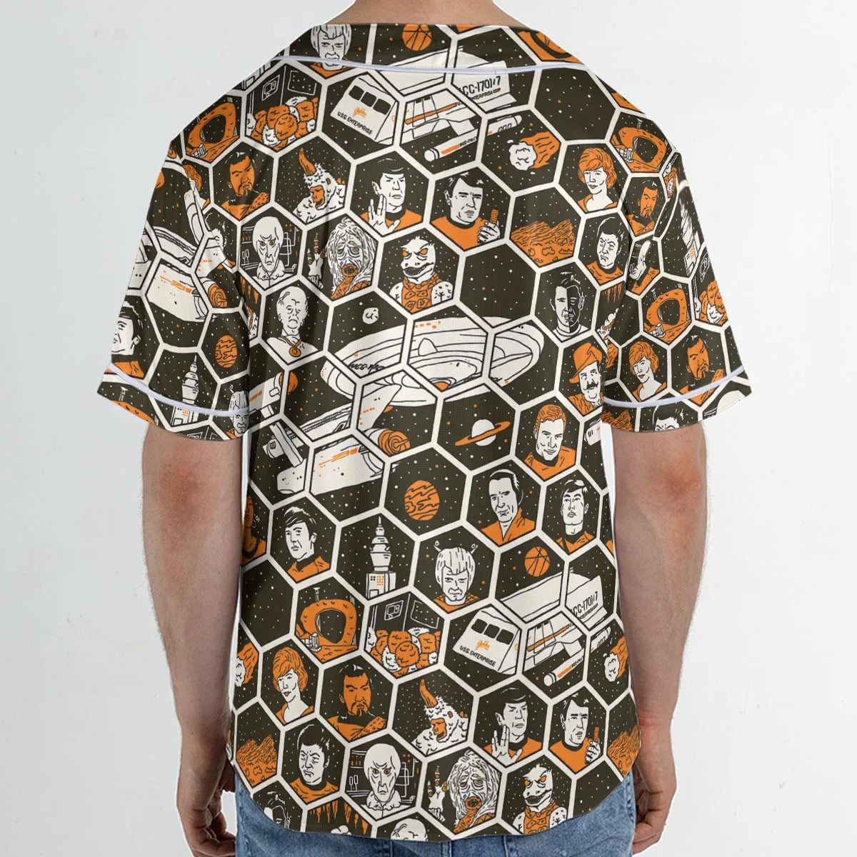 TrekToon Star Trek Hive Pattern Unisex Baseball Jersey