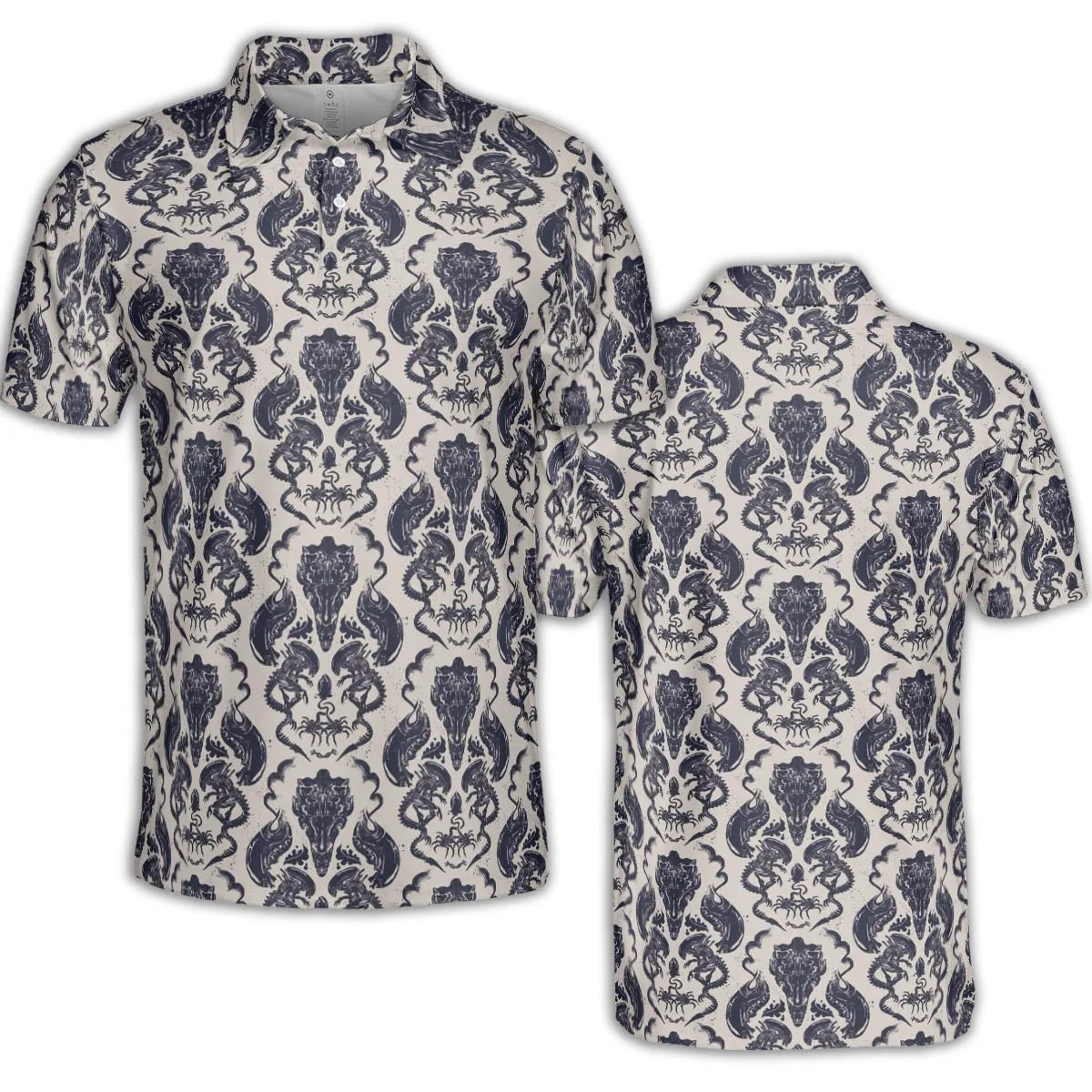 Alien Xenomorph Pattern AOP Men/Women Polo Shirt